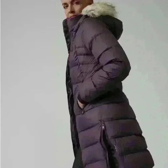 Athleta Downtown Parka II black Heather FeatherDry down Winter Jacket size XS - Picture 3 of 4